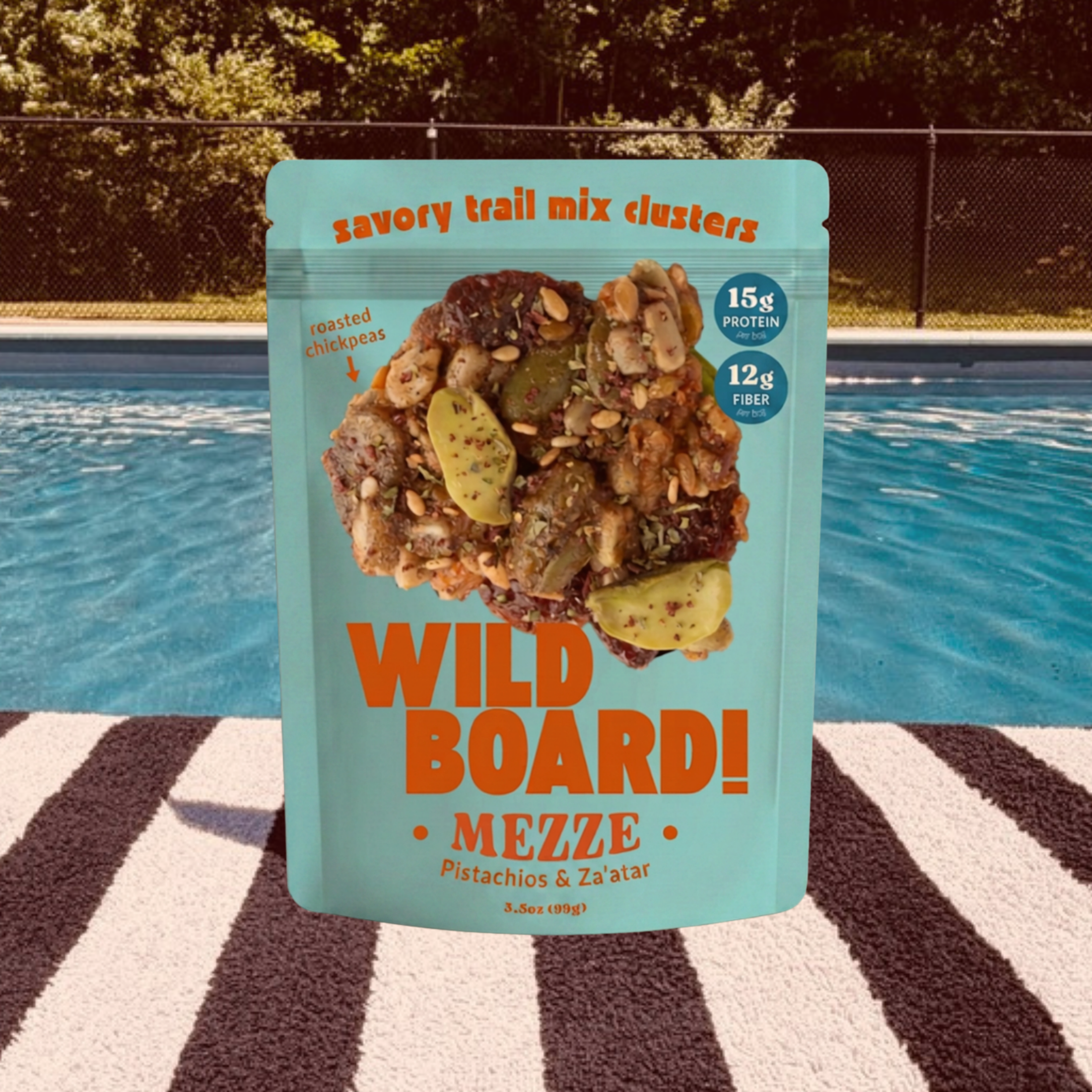 WildBoard Mezze savory trail mix clusters, an adult snacker take on pistachios and za'atar
