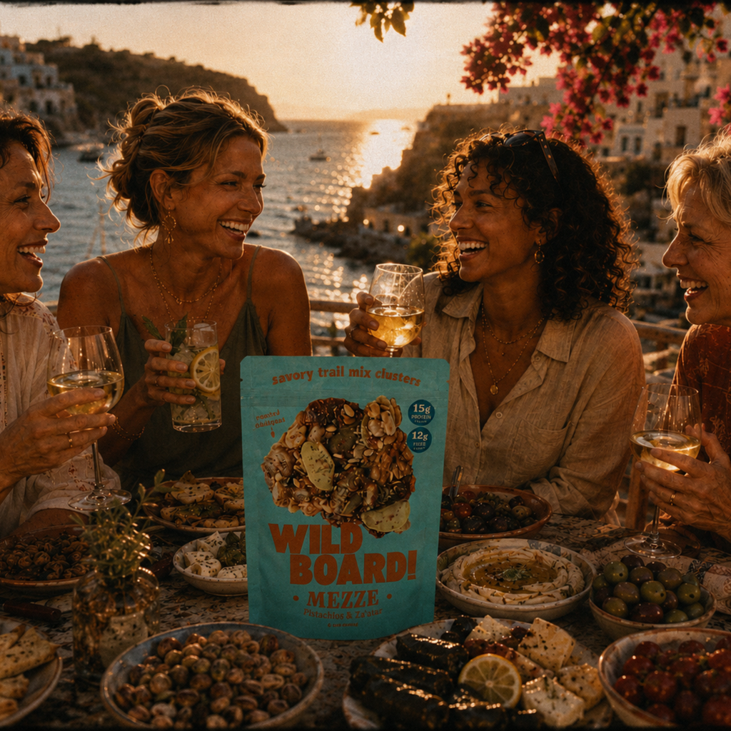 WildBoard Mezze pouch styled for an everyday snacking moment, the board that comes with you