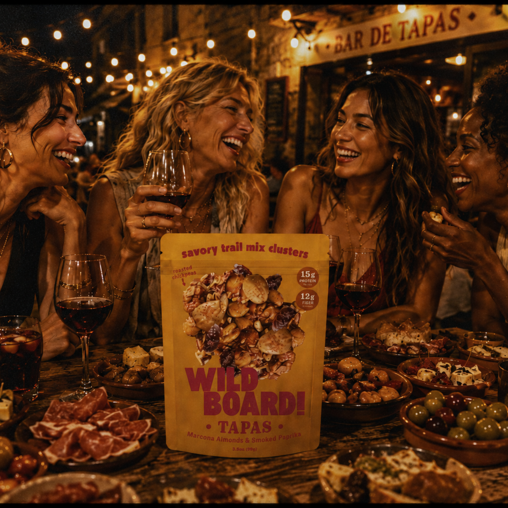 WildBoard Tapas pouch styled for a real life snacking moment, the board that comes with you