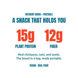 Mezze nutrition highlights, a savory snack high in plant protein and fiber with 15 grams of protein per bag