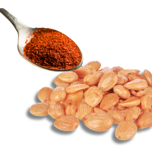 A serving of WildBoard Tapas savory trail mix clusters showing the Marcona almond and smoked paprika coated pieces