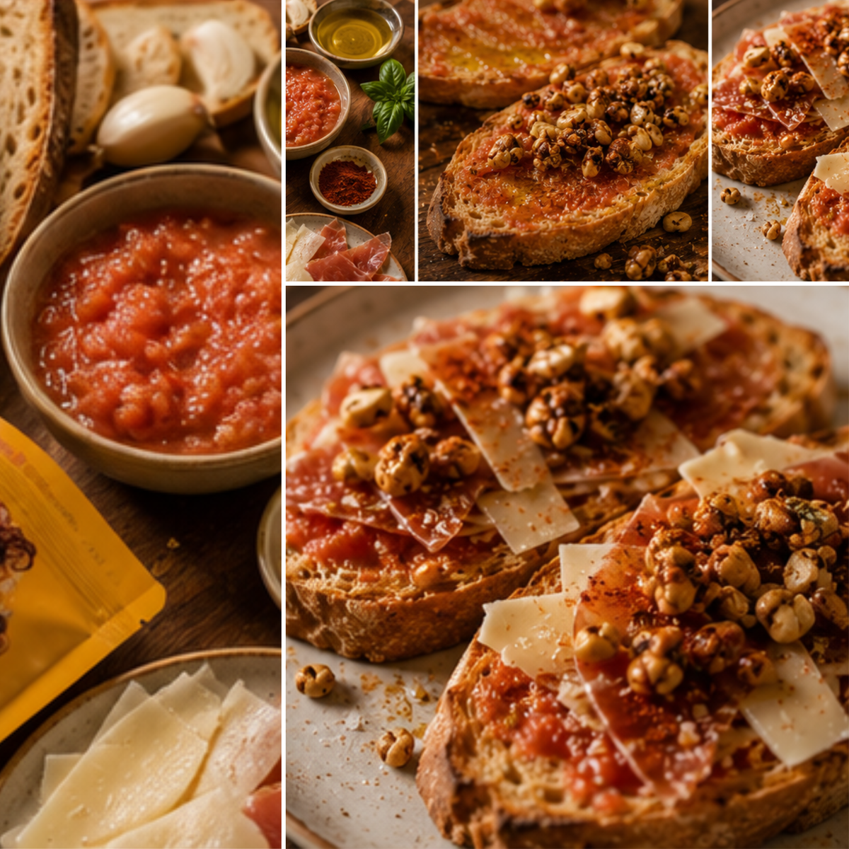 Tapas clusters for pan con tomate