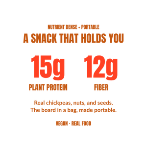 Tapas nutrition highlights, a savory snack high in plant protein and fiber with 15 grams of protein per bag